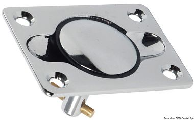 Утопленная ручка для поднятия люков и пайола 65x50мм из хромированной латуни (арт. 38.144.00)