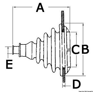 Манжета для тросов из стойкой к солям резины Dutral 74 мм белая