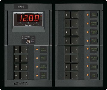 Панель 360 с 12-ю переключателями-предохранителями постоянного тока (арт. 1217)