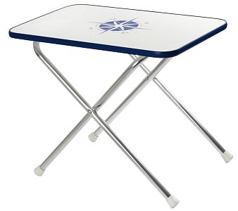 Складной стол палубный 600х400х510 мм прямоугольный из белого верзалита и алюминия (арт. 48.354.14)