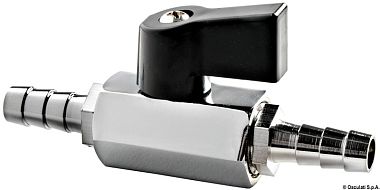 Шаровой кран c двумя штуцерами под шланг 1/4"x10мм из хромированной латуни (арт. 17.404.00)