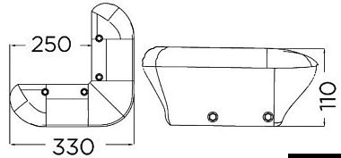 Полнотелый причальный кранец BEND FendER синий 330x250x110 мм из мягкого этиленвинилацетата (EVA) (арт. 33.519.08)