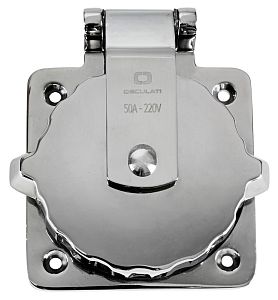 Вилка панельная 220B 30A водонепроницаемая IP56 из нержавеющей стали (арт. 14.330.00)