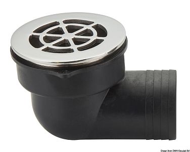 Угловой шпигат 90° с обратным клапаном 1.5"