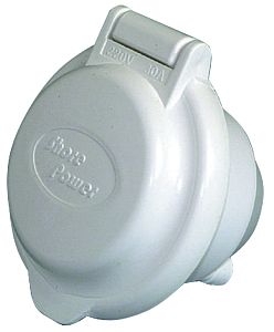 Вилка панельная 220В 30А с влагозащитой IPX7 белая с крышкой на защелке (арт. 14.331.05)