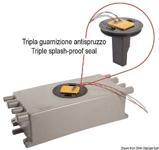 Сточный бак Whale с электронным датчиком на 2 помпы 12/24 В 20 л 600 x 250 x 230 мм