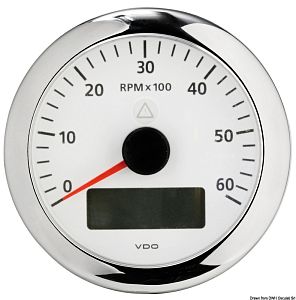 Тахометр VDO ViewLine 6000 об/мин, белый (арт. 27.480.03)