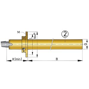 Труба дейдвудная бронзовая Vetus с резин. подшипником и монт.фланцем, Ø25 мм 1000 мм (арт. BL25/1000)