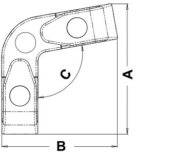 Угловая киповая планка 120 мм 100° с роликами из нержавеющей стали AISI316