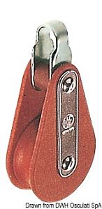 Одношкивный блок HYE TUFNOL из пластика и нержавеющей стали c неподвижным креплением 43 мм 751500 кг