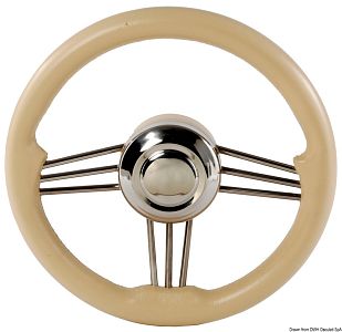 Нержавеющая сталь+полиуретановый руль кремовый 350 мм