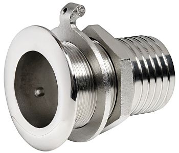 Штуцер из нержавеющей стали для слива в море с оливой под шланг 56 мм резьба 2"