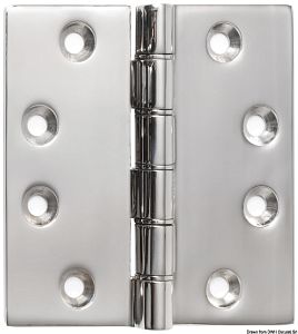 Петля усиленная точного литья из полированной нержавеющей стали 102x102x4 мм