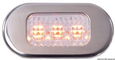 Встраиваемый LED светильник дежурного освещения 12 В, 0,6 Вт, 12 Лм, жёлтый свет с декоративной накладкой фронтальный пучок (арт. 13.181.01)