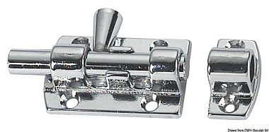 Задвижка с блокировкой из плавленной хромированной латуни 90x30 мм