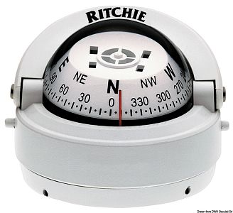 Компас RITCHIE Explorer 2'' 3/4 (70 мм) с компенсатором и подсветкой накладной белый-белый (арт. 25.