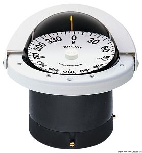 Компас Ritchie Navigator 4" 1/2 (114 мм) с компенсатором и подсветкой, белый-белый (арт. 25.084.02)