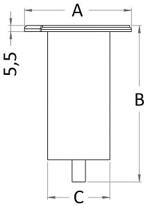 Наклонное врезное основание для поручня Ø108x150мм 6° с поворотной крышкой нержавеющая сталь