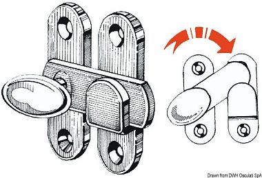 Фиксатор/щеколда для дверей и ящиков 52x33мм из хромированной латуни (арт. 38.148.00)