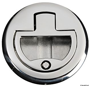 Ручка для больших размеров дверц/щитов пайола с замком Ø75мм из нержавеющей стали AISI316 (арт. 38.152.81)