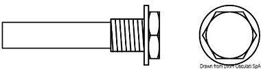 Цинковый анод-цилиндр резьбовой для теплообменника мотора Nanni/Mercedes Ø10x26 мм резьба 16x1,5 мм с латунной головкой (арт. 43.229.04)