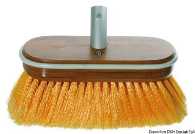 Щетка мягкая с подводом воды Yachticon Deluxe 200x85 мм желтая из окрашенной бамбуковой древесины (арт. 36.560.10)