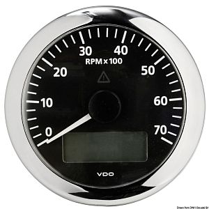 Счетчик оборотов 7000 об/мин, черный (арт. 27.580.04)