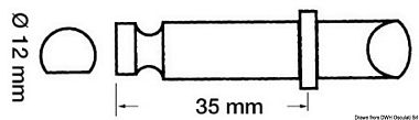 Уключина из пластика Ø12x35 мм (арт. 34.430.06)
