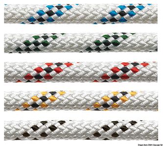 Трос MARLOW Marlowbraid белый с зелёной сигнальной прядью 200 м диаметр 8 мм