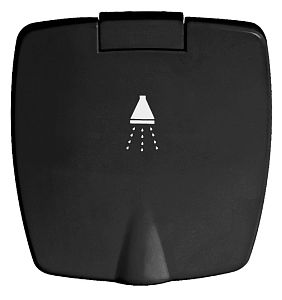 Встраиваемый палубный душ New Edge Ø70x40,5мм с лейкой Boris и ПВХ шлангом 4м в корпусе с крышкой из черного пластика (арт. 15.248.57)