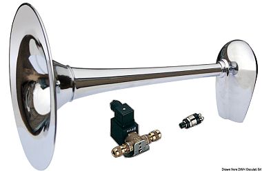 Горн из латуни хромированный, работающий от 24 В, сертифицированный RINA для лодок длиной от 20 до 75 метров (арт. 21.441.02)