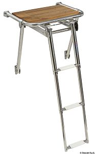 Площадка TL с потайной раздвижной лестницей с тремя ступенями из нержавеющей стали 450 х 390 мм