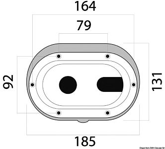 Ниша для душа и смесителя овальной формы с простой крышкой 185x131 мм