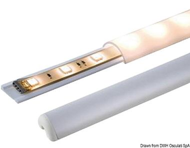 Профиль из белого пластика 1 м, 25x10 мм для объединения светодиодных полос (арт. 13.834.30)